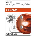 C5W 12V 5W (239) OSRAM Original Festoon Side-Tail-Interior Bulbs 6418-02B, SV8.5-8 - Pack of 2